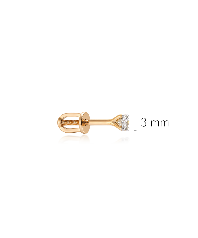 Keltakultainen timanttikoru (1 kpl) 0.09ct