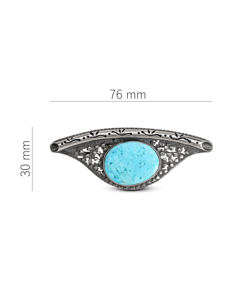Silver brooch with turquoise