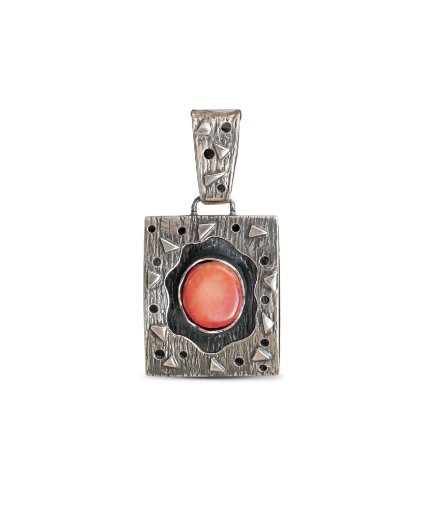 Sterling silver pendant with coral