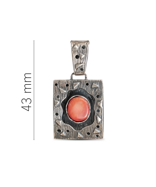 Sterling silver pendant with coral