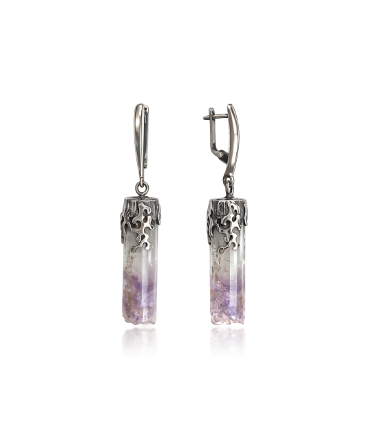 Sterling silver earrings with amethyst
