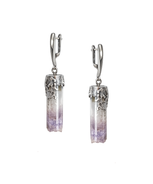 Sterling silver earrings with amethyst
