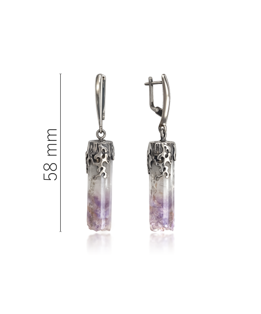 Sterling silver earrings with amethyst