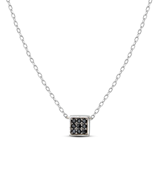 Sterling silver chain with zirconium pendant