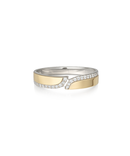 Sterling silver ring gold plated with zircons