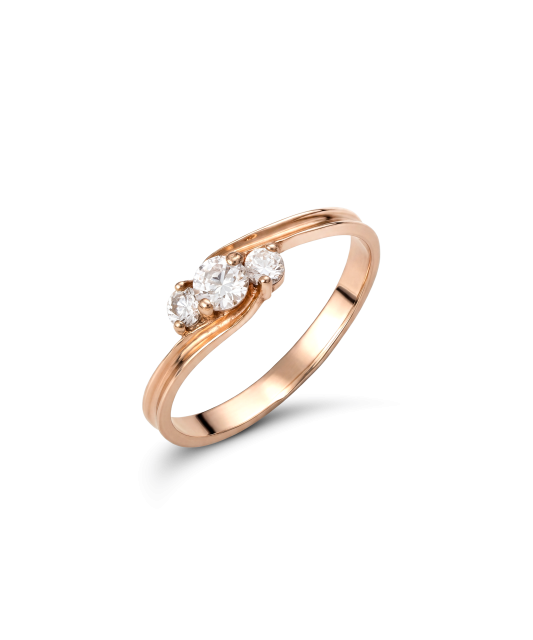 Gold ring with zircons