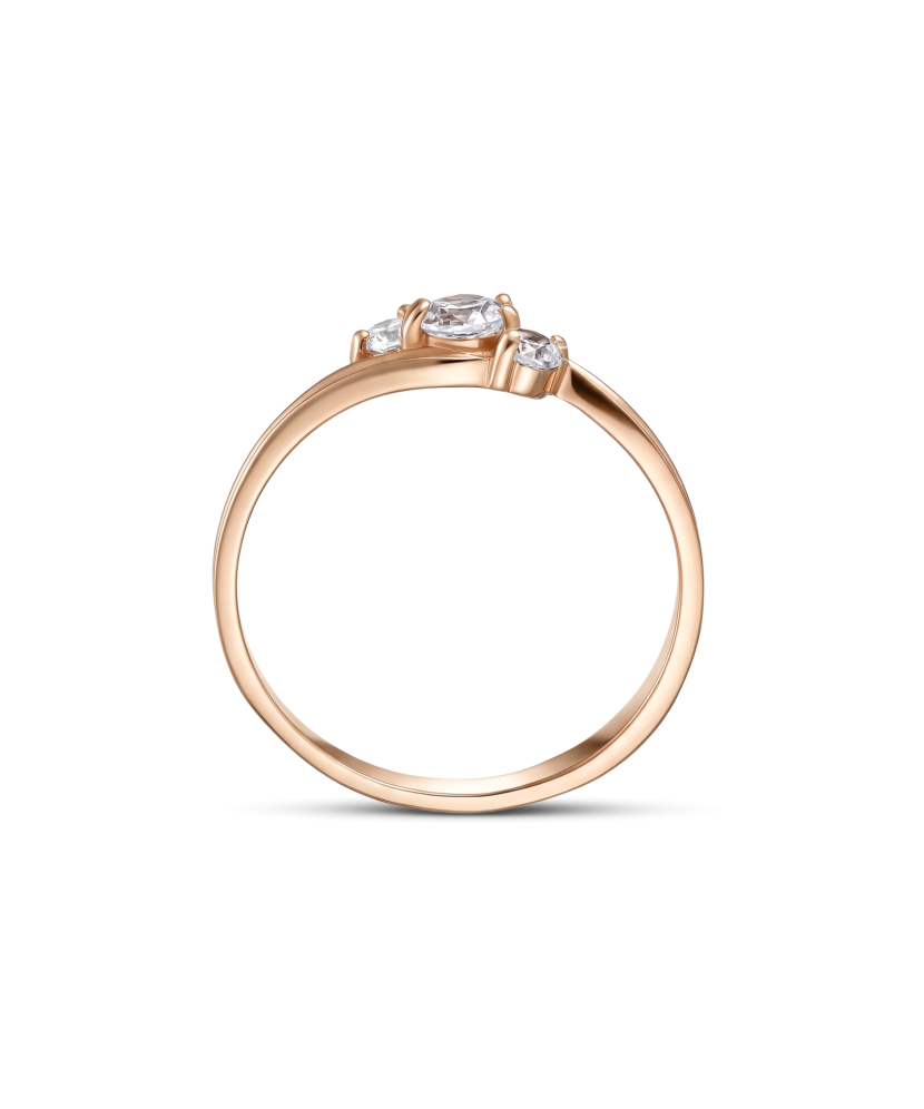 Gold ring with zircons