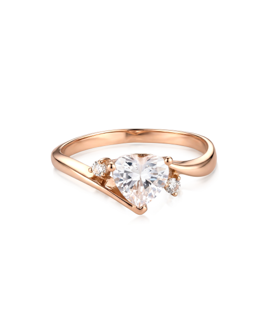 Gold ring with zircons