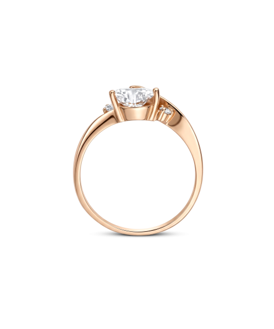 Gold ring with zircons