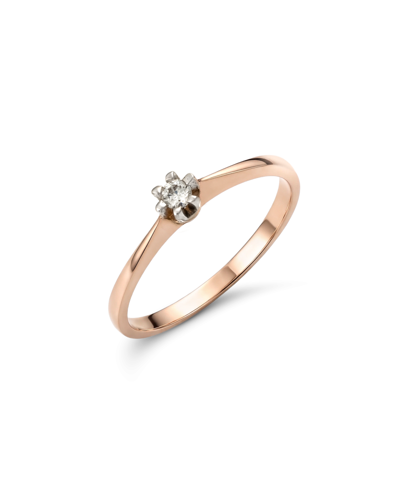 Gold ring with zircons