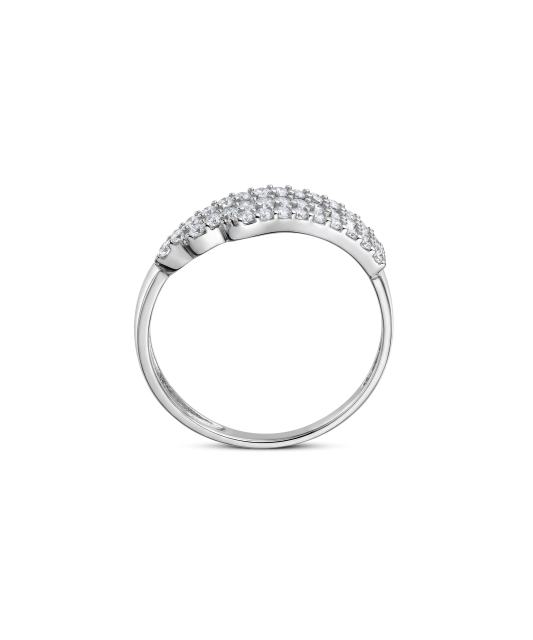White gold ring with zircons