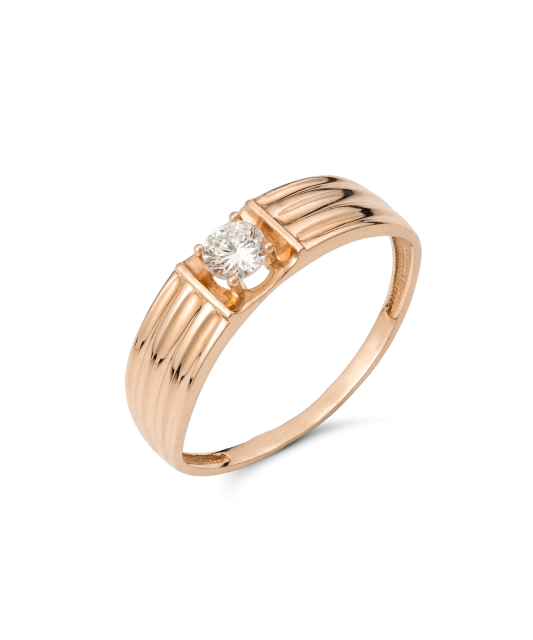 Gold ring with zircons