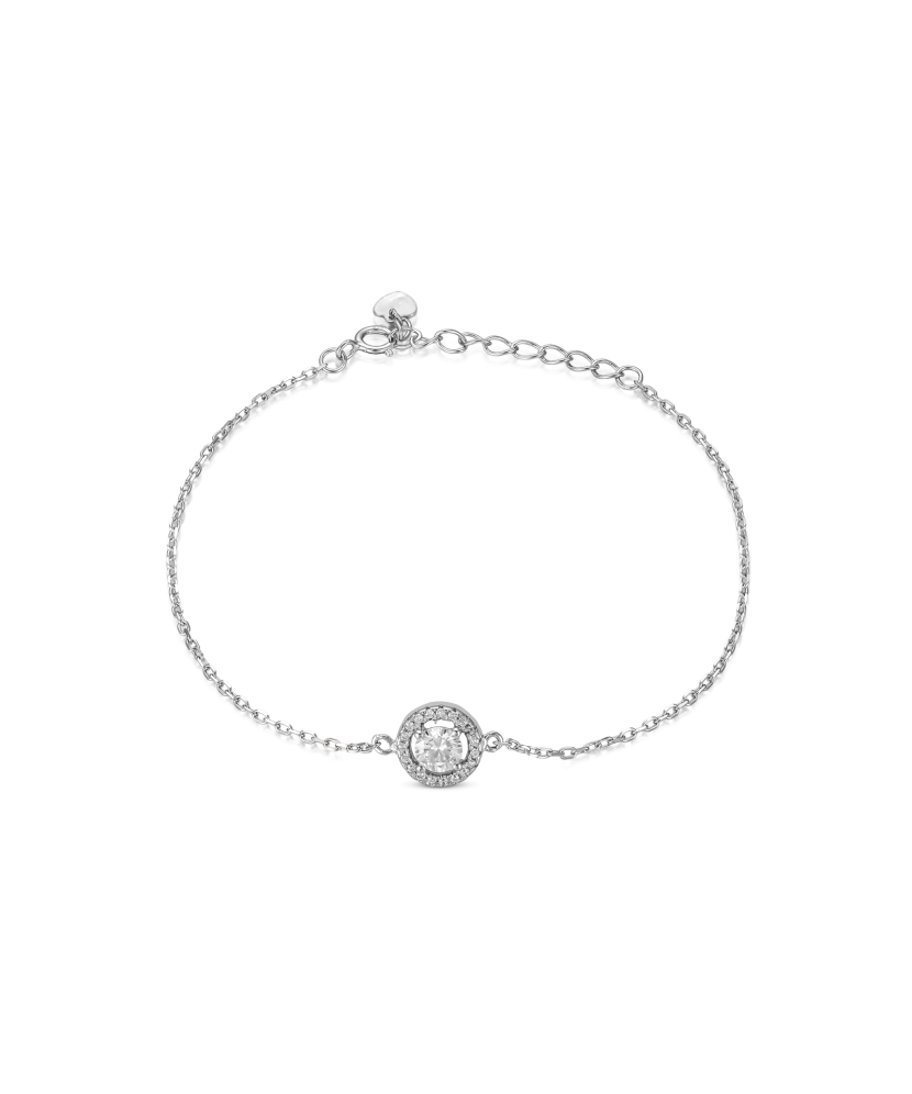 Hopeinen rannekoru zirkoneilla