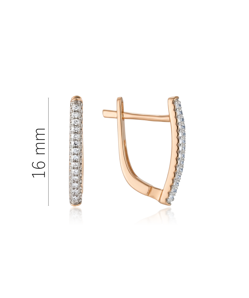 Kultaiset korvakorut timanteilla