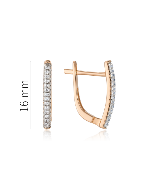 Gold earrings with diamonds