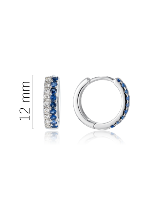 White gold earrings with sapphires and diamonds