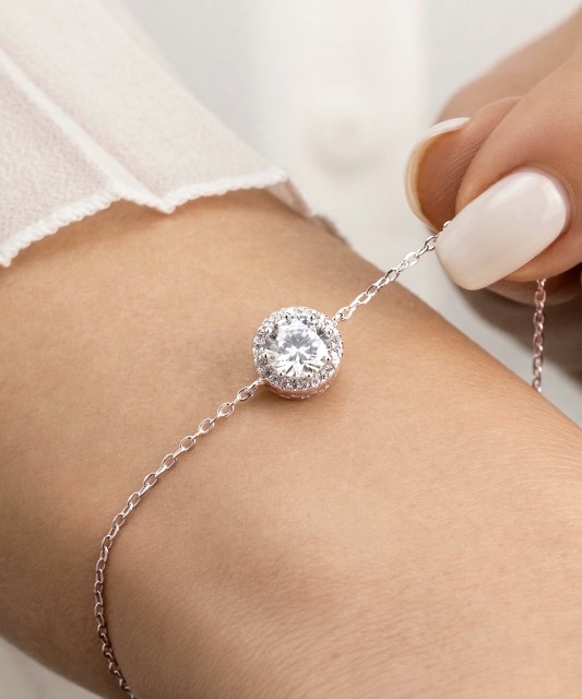 Sterling Silver bracelet with zircons