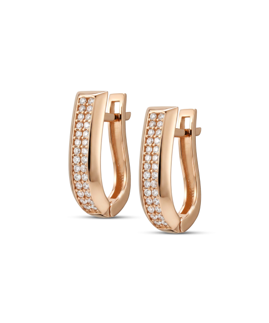 Gold earrings with zircons