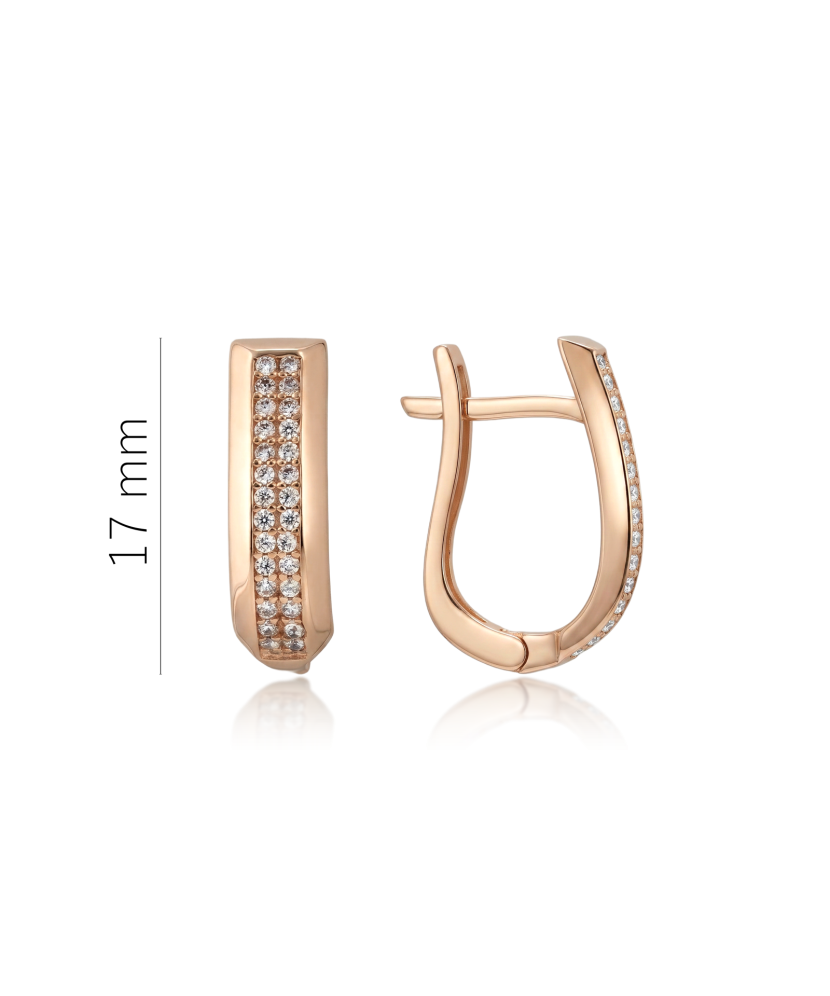 Gold earrings with zircons