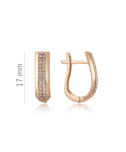 Gold earrings with zircons