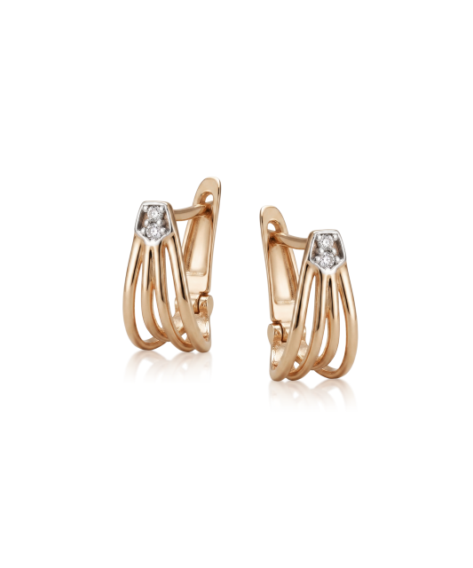 Kultaiset korvakorut zirkoneilla