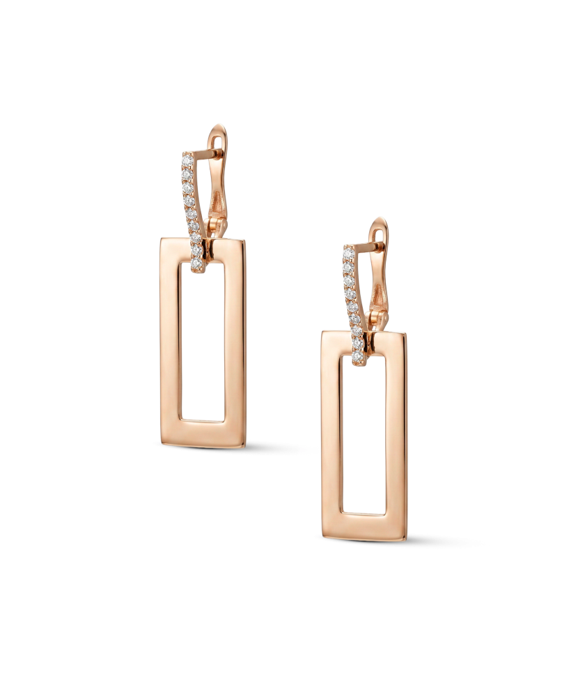 Gold earrings with zircons