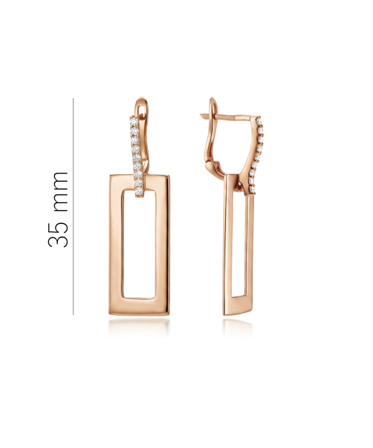 Gold earrings with zircons