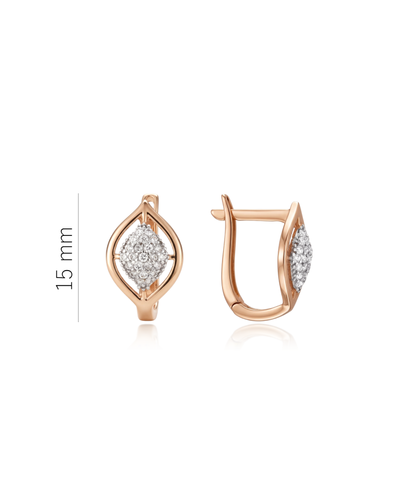 Gold earrings with zircons