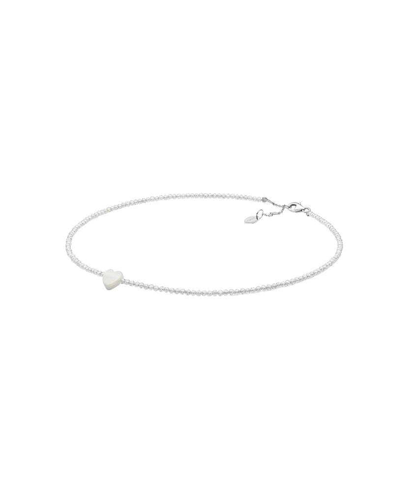 Zirkoneilla ja helmiäisellä koristeltu kaulakoru