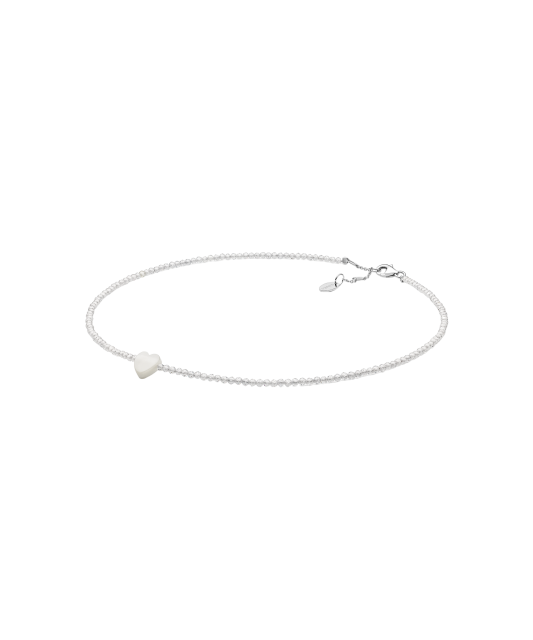 Zirkoneilla ja helmiäisellä koristeltu kaulakoru