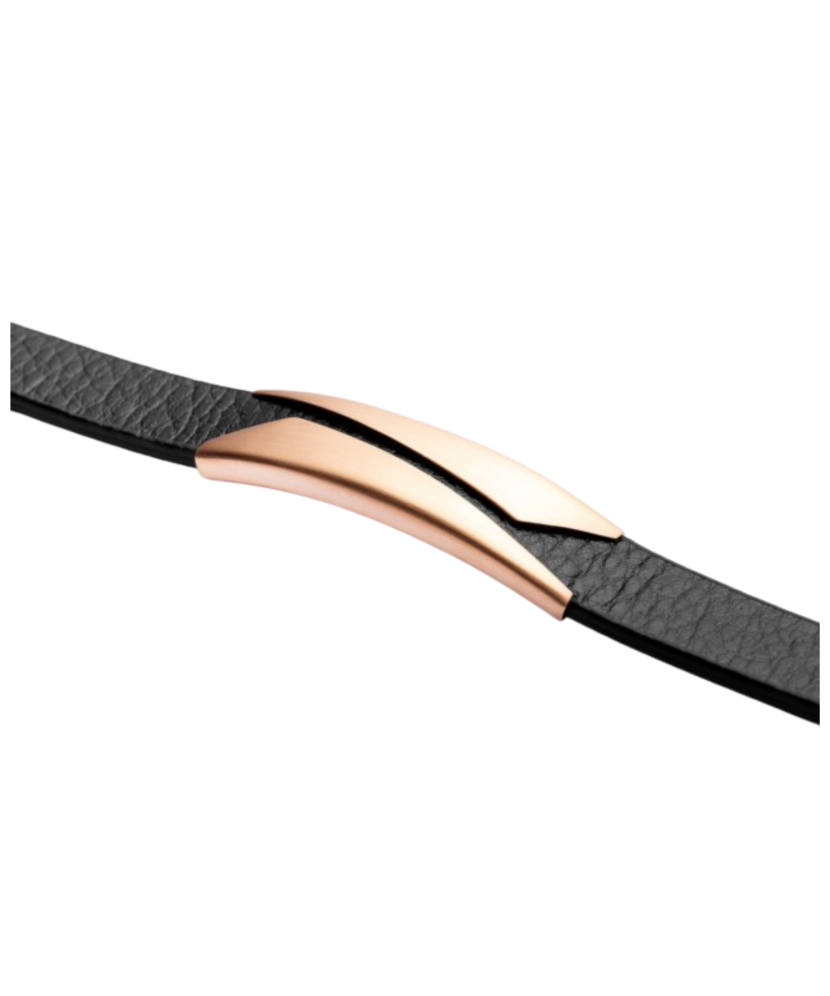 Nahkainen ranneke ruostumattomalla teräksellä