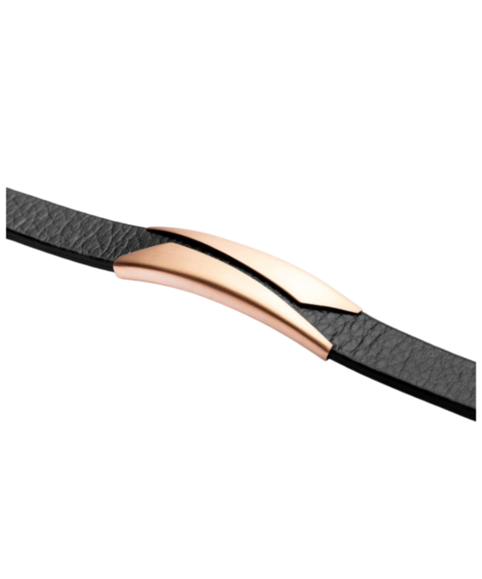 Nahkainen ranneke ruostumattomalla teräksellä