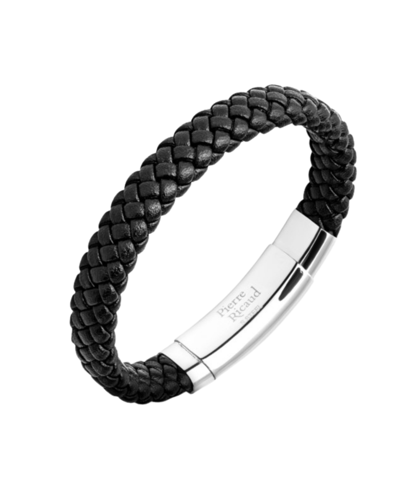 Nahkainen ranneke ruostumattomalla teräksellä