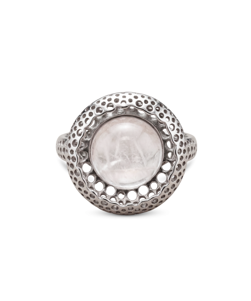 Sterling Silver ring with rose quartz