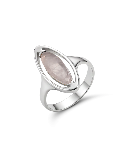 Sterling Silver ring with rose quartz
