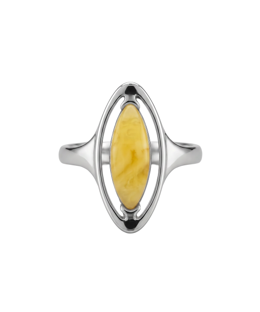 Sterling silver ring with amber