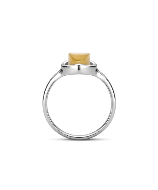Sterling silver ring with amber