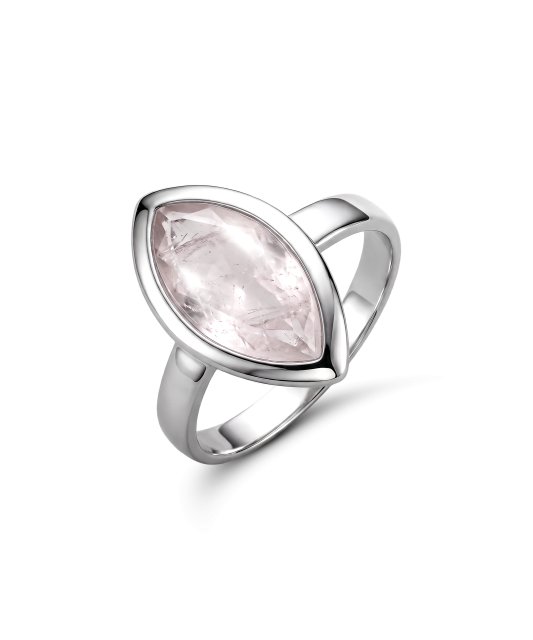 Sterling Silver ring with rose quartz