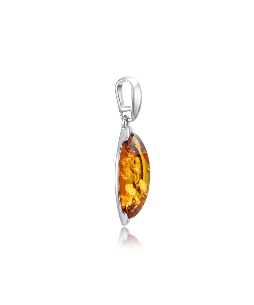 Sterling silver pendant with amber