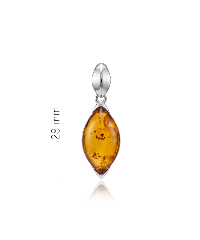 Sterling silver pendant with amber