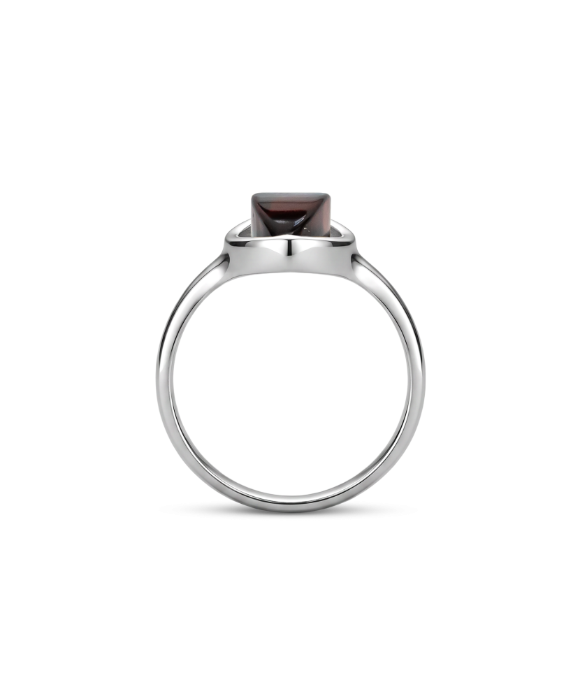 Sterling silver ring with amber