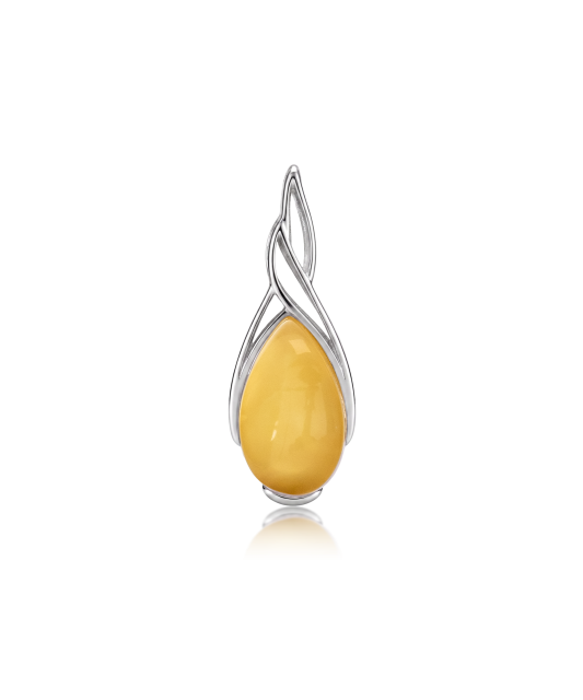 Sterling silver pendant with amber