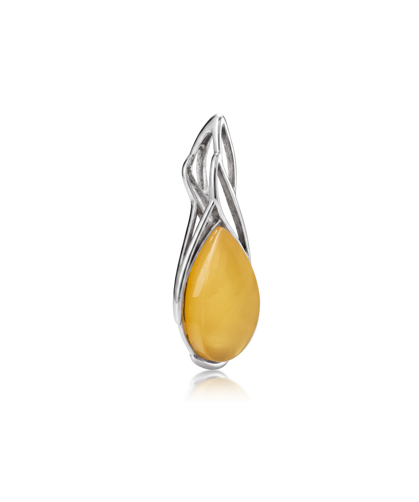 Sterling silver pendant with amber