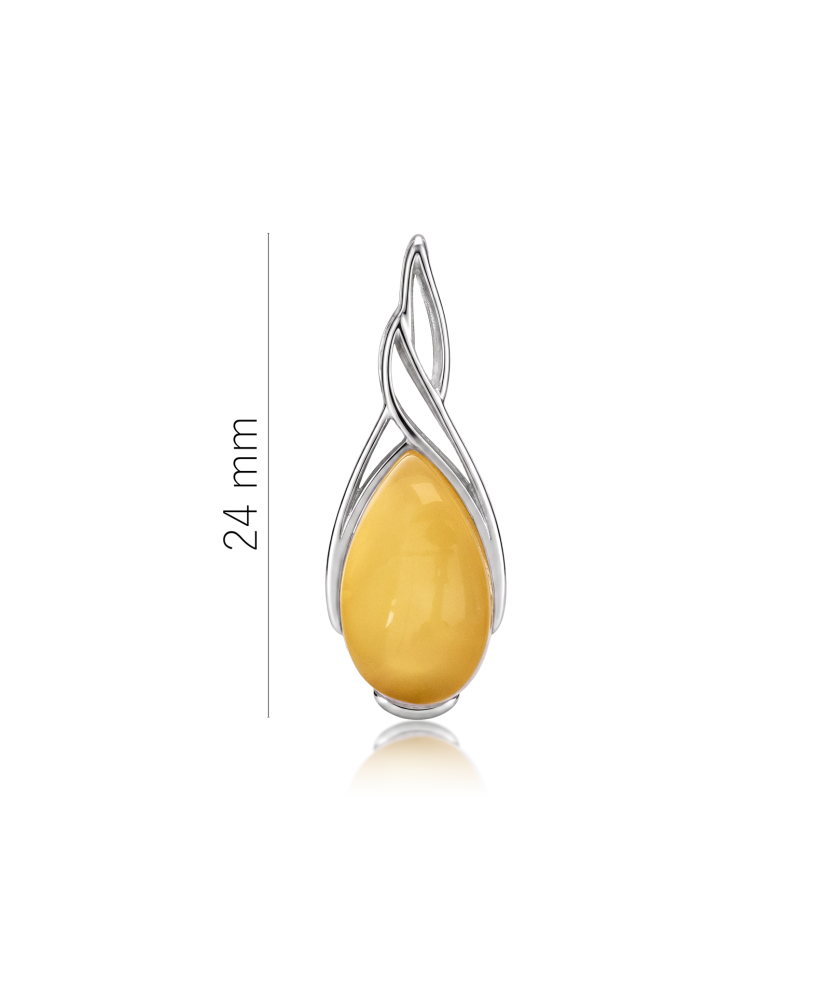 Sterling silver pendant with amber
