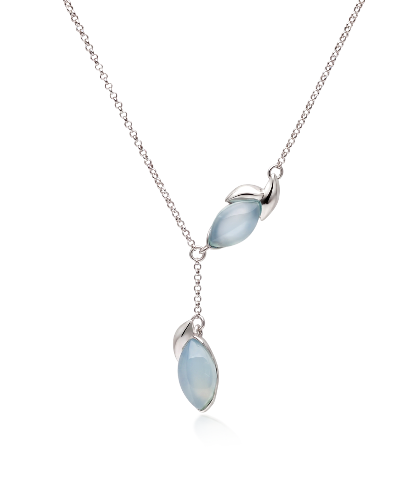 Stering Silver chain with agate pendant