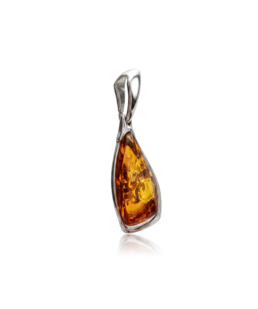 Sterling silver pendant with amber