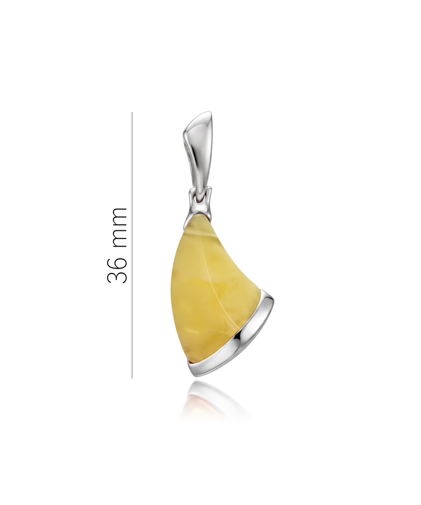 Sterling silver pendant with amber
