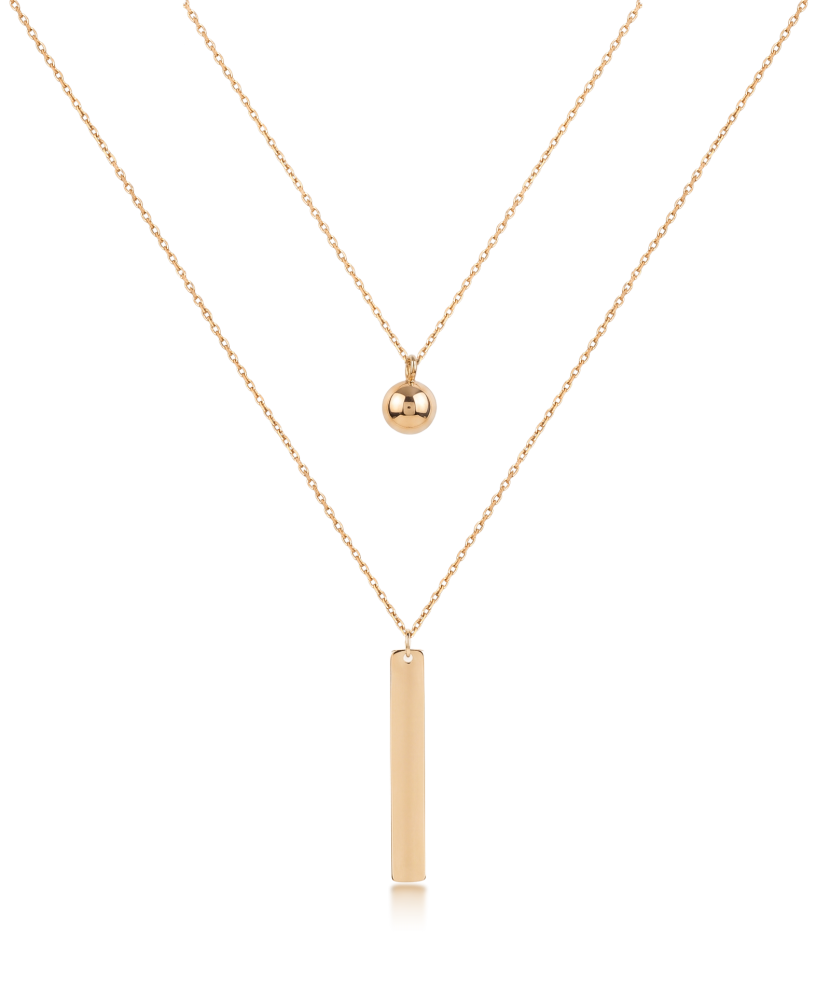 Double gold chain with pendants