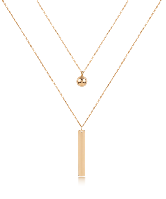 Double gold chain with pendants
