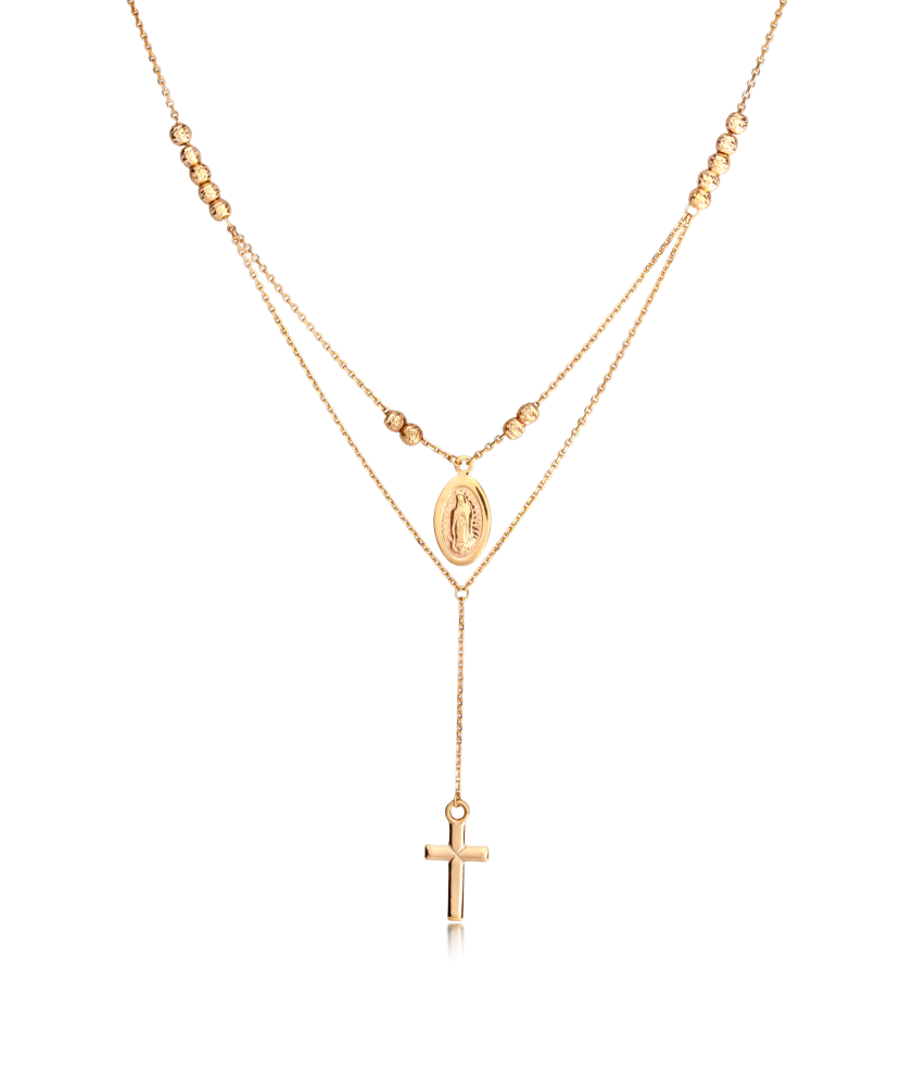Double gold chain with pendants